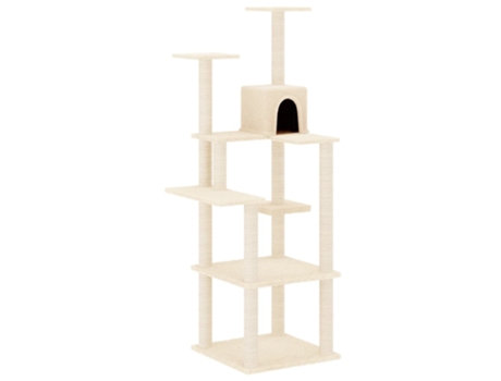 Rascador Para Gatos VIDAXL Con Postes De Sisal Crema 153 cm