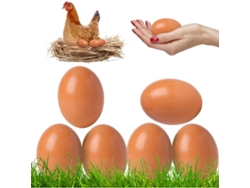 Huevos de gallina marrones realistas, huevos de granja que estimulan la puesta. Superficie lisa para un uso seguro en gallineros y granjas.