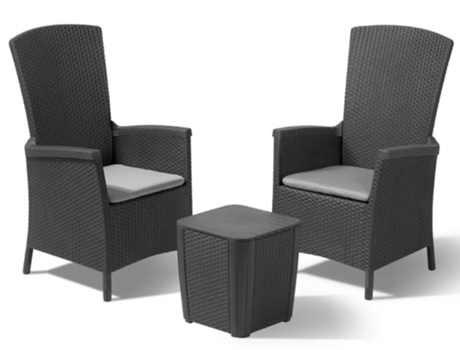 Conjunto 3 Muebles De Jardin KETER Gris Plástico