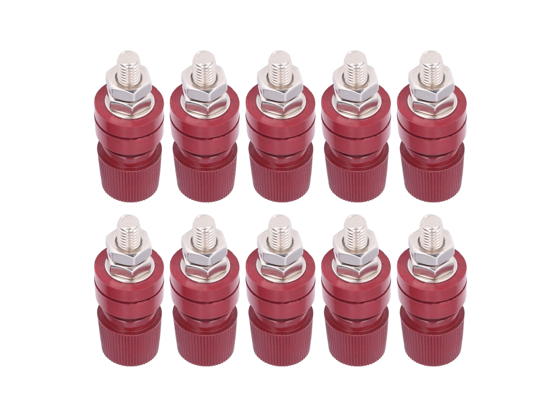 10pcs Pila De Terminales M8 De Hierro Tornillo Terminal Inversor Para Instrumento Electrónico Rojo