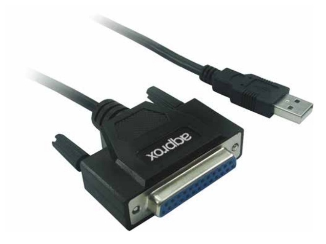 Cable Adaptador APPROX appC26 USB 2.0 DB25 Negro