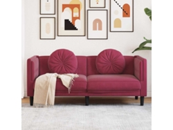 Sofá De 2 Plazas | Sofá De Salón | Sofá De Descanso Con Cojines Terciopelo Rojo Tinto Wsd198485