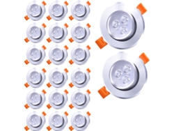 Pack de 20 focos LED empotrables, blanco frío