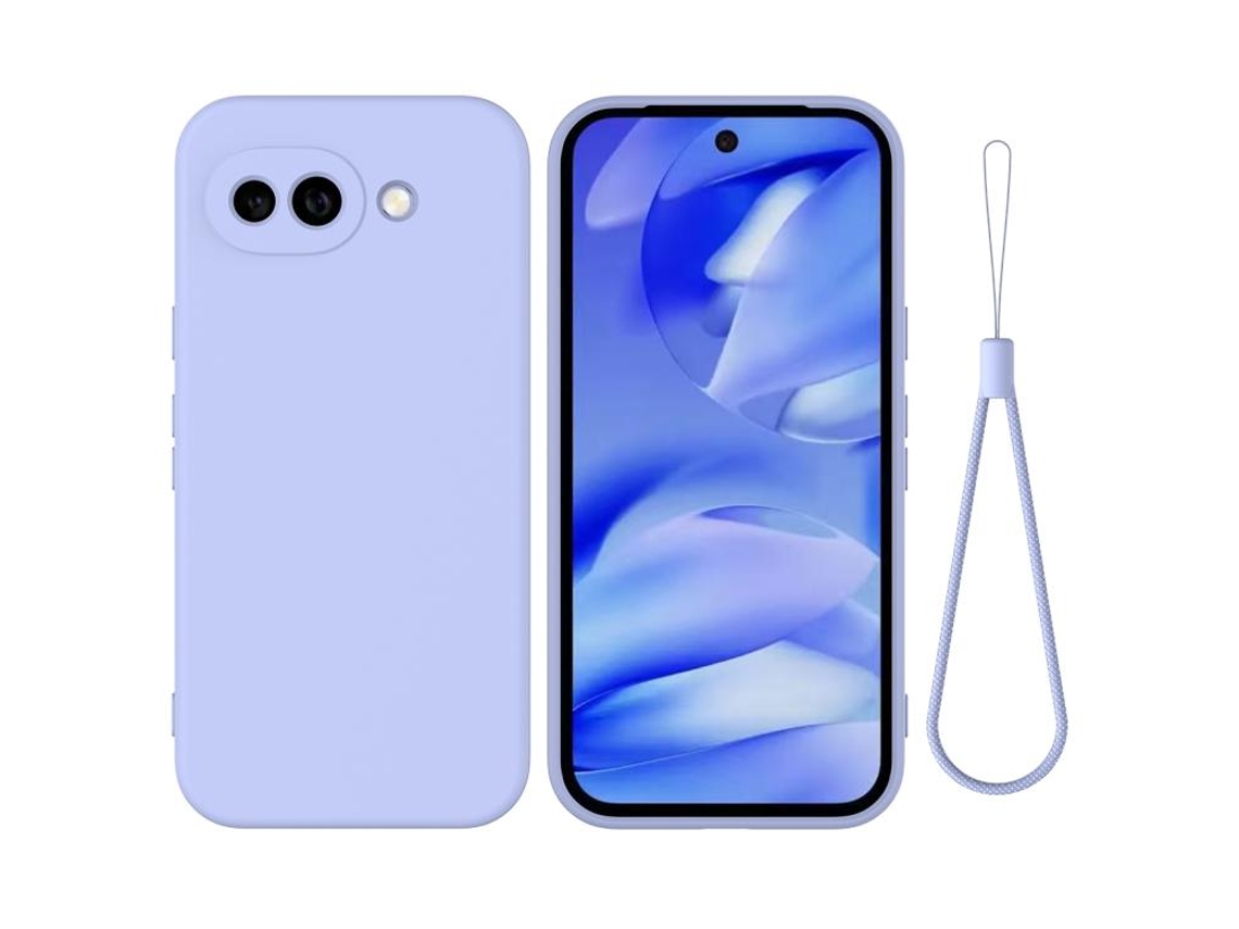 Funda Para Google Pixel 10a, De Silicona De Color Sólido Con Cordón, Color Morado. Gertiz