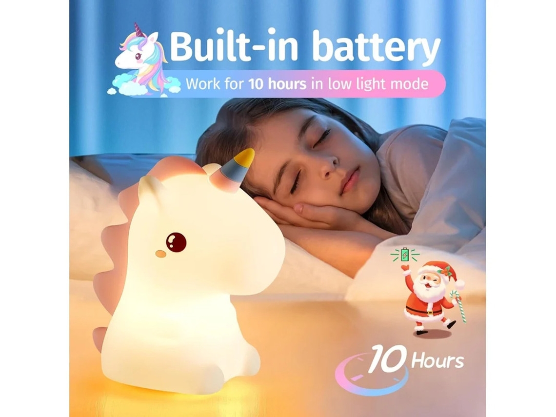 Luces de noche de unicornio para dormitorio de niñas, 16 colores, linda luz de noche para niños, lámpara LED de unicornio recargable, regalos Bestvite