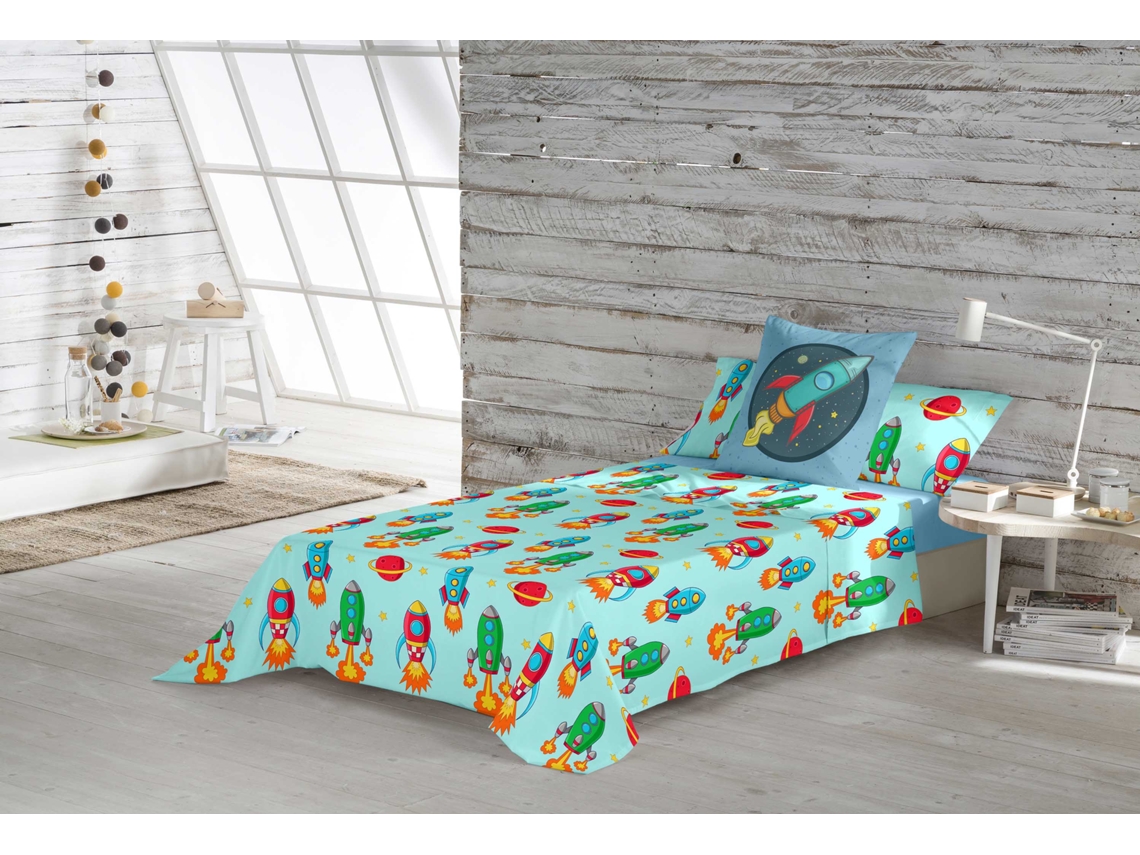 Sábana Encimera Con Funda De Almohada Cama 90 Algodón Extra Suave Fabricado En España Gala Reverso COOL KIDS