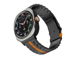 Pulsera para Samsung Galaxy Watch Ultra - Aleación de titanio con cierre de seguridad dividido (47 mm) - Negro Naranja