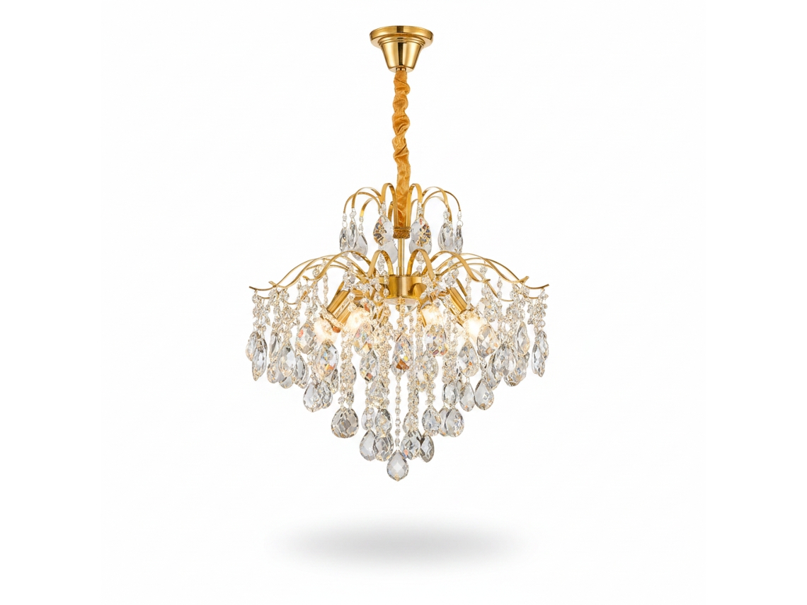 Candeeiro de Teto de Cristal PIBAOGU Asled 717 (dourado)