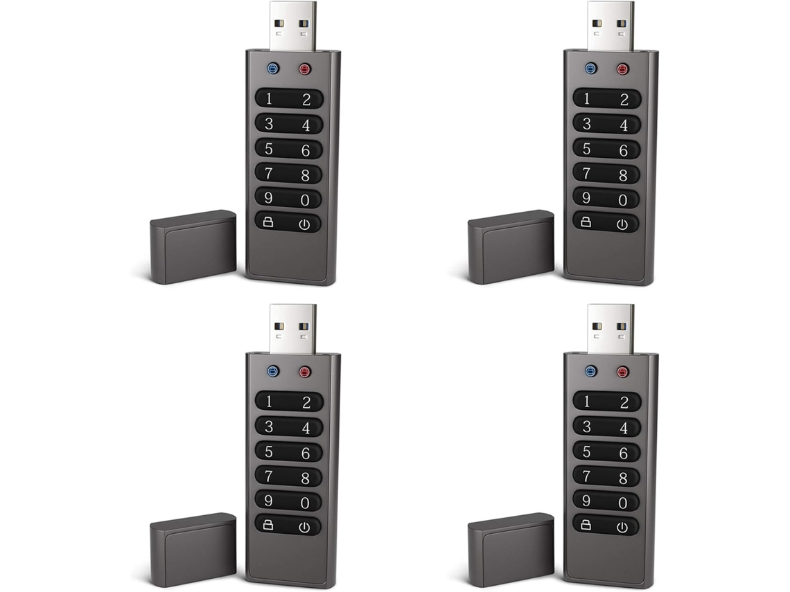 4 Unidades Flash Usb Seguras, Memoria De Hardware Encriptada De 32 Gb Con Teclado Y Teclado