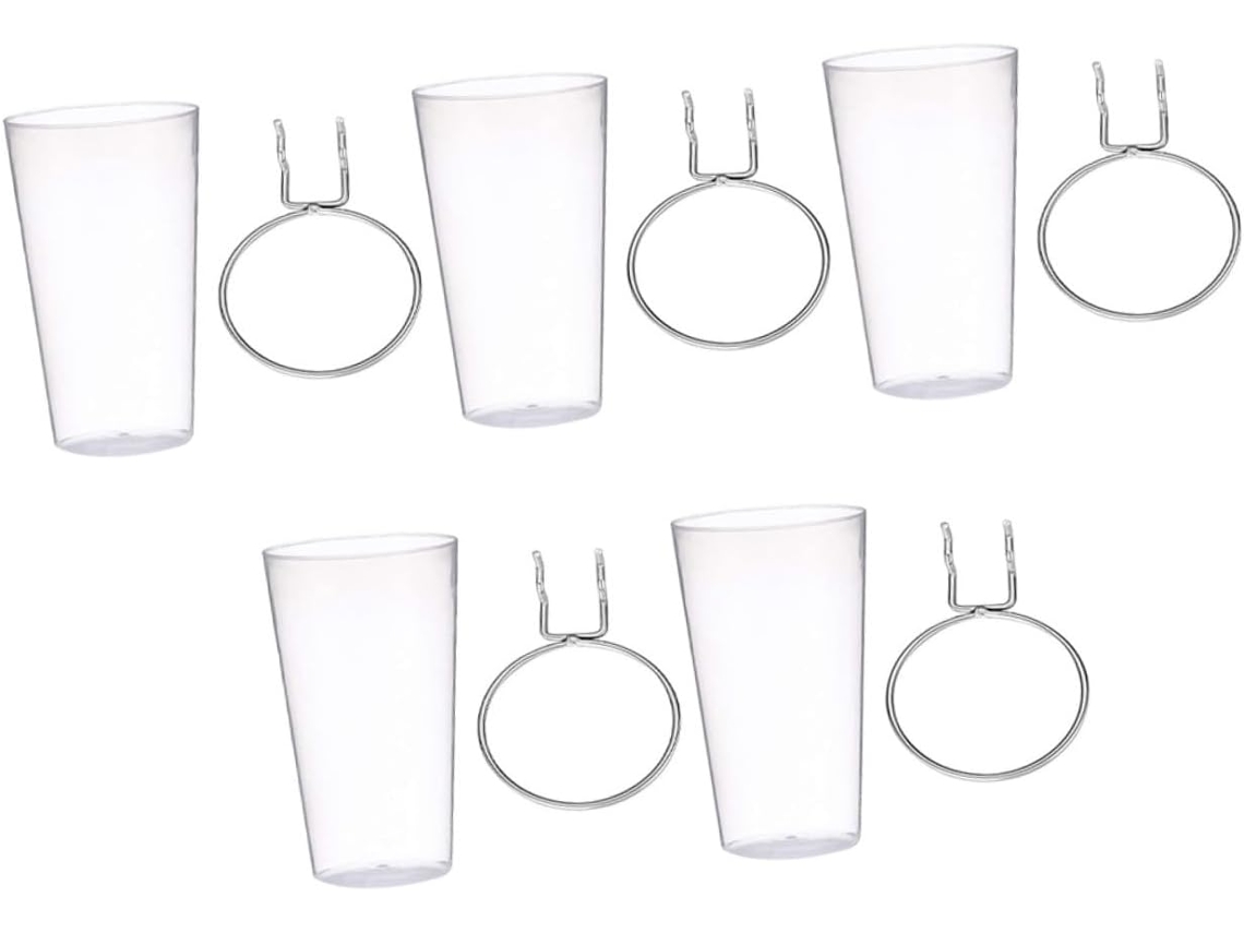 5 Portavasos 8.5 Herramientas Juego De Ganchos Redondos Transparentes Para