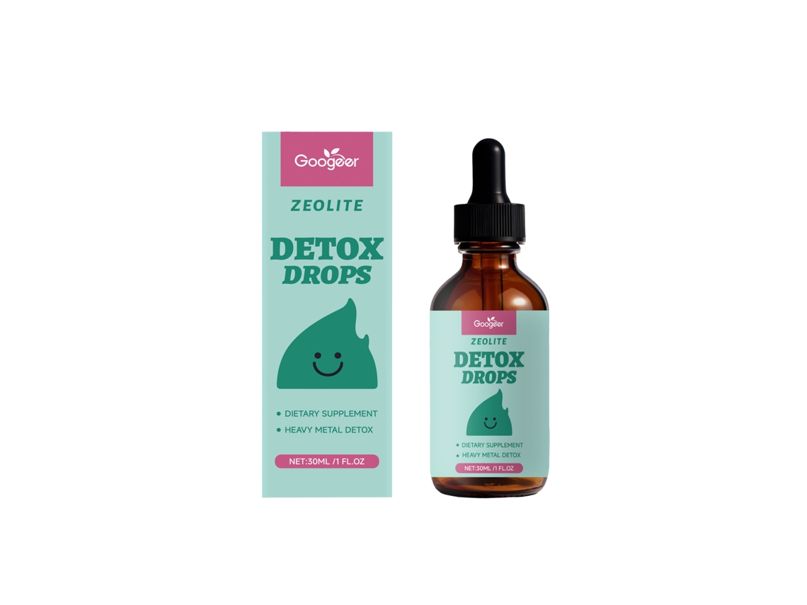 Gotas minerales con complejo de zeolita para uso oral.
