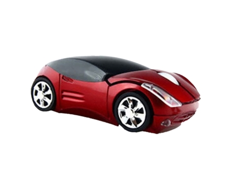 Diseño ergonómico Agarre cómodo Rodillo antideslizante 3 botones Ratón óptico Forma de coche deportivo Ratón inalámbrico para juegos de 2,4 GHz Acc...