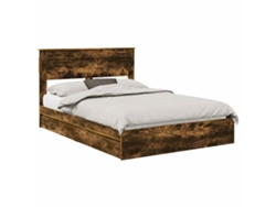 Maison Exclusive - Cama Con Almacenamiento Con Cabecera Roble Ahumado 160 X 200 Cm