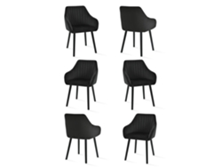 Sillas De Comedor Goeurvant 1381(pack De 6, Negro, Terciopelo)