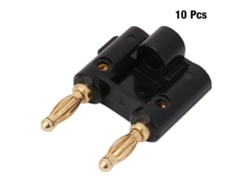 2026-as-10pcs Conector De Bujía Banana De 4mm De Doble Fila Para Altavoz Amplificador Negro