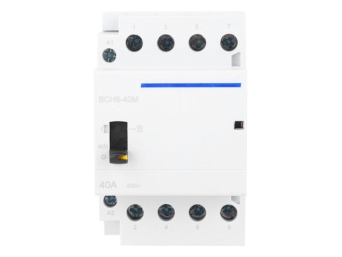 Contactor Modular De Ca 4p 40a Bch8-40m Con Interruptor Manual Para Uso Doméstico (4nc)