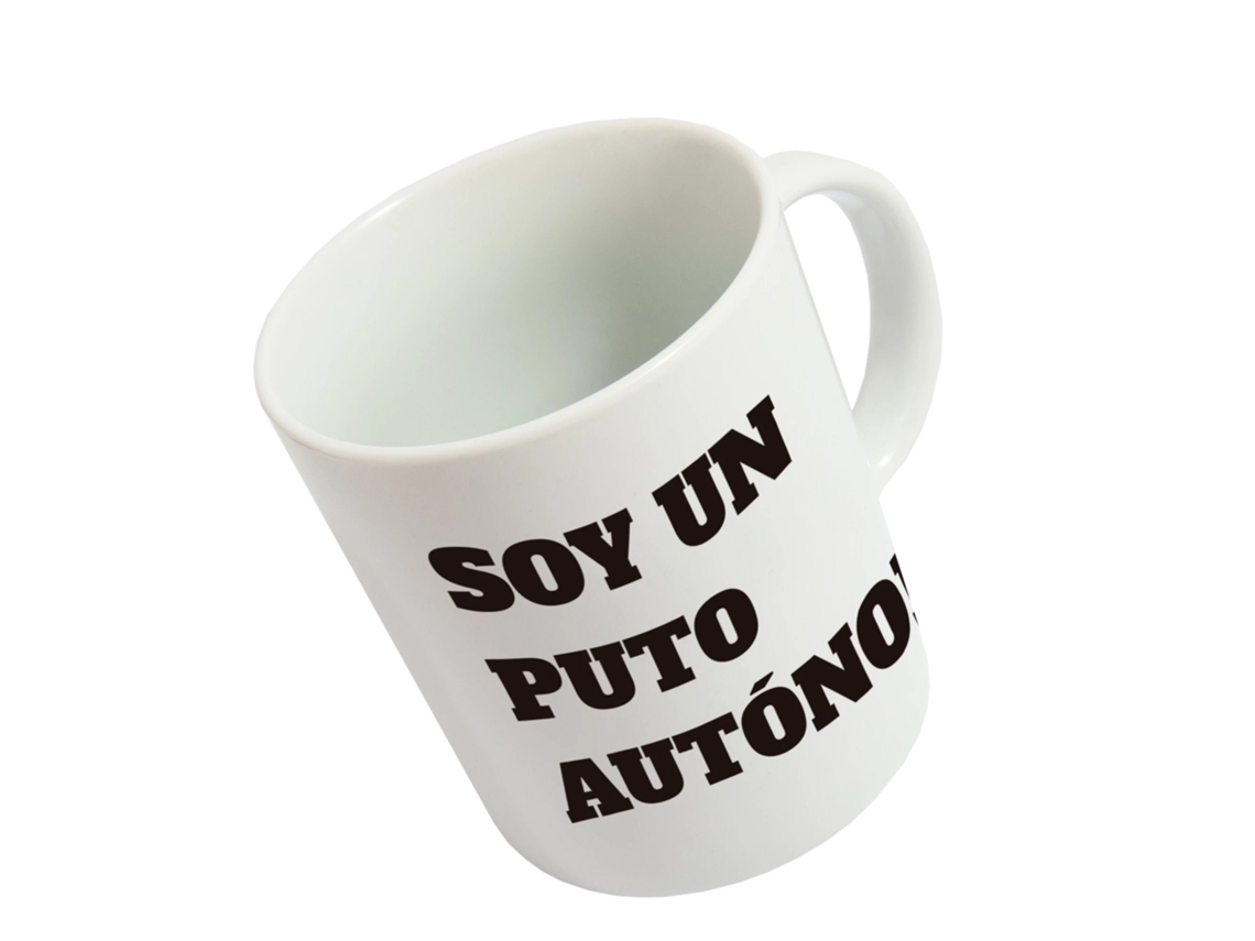 FISURA Taza original blanca Taza divertida Soy un puto Autonomo Tazas con frases graciosas desayuno grande Capacidad : 320 mililitros Porcelana