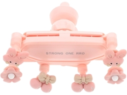 Soporte Para Teléfono Móvil Para Rejilla De Ventilación Del Coche, Plástico Rosa Con Diseño De Conejo, 6 Puntos De Fijación.