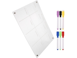 Organizador semanal magnético y de acrílico borrable para refrigerador