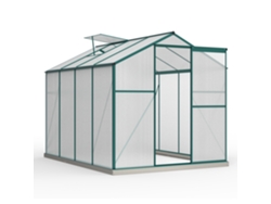 Invernadero Aluminio Con Base 4,75 M² - 190 × 253 Cm,incluye 1 Ventana Techo Y Puerta Corredera,invernadero Jardín,casa Para Plantas,casa Para...