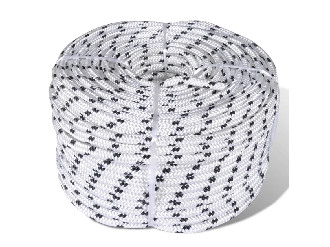 Rollo De Cuerda De Barco Trenzada Línea Poliéster 12 Mm X 50 M