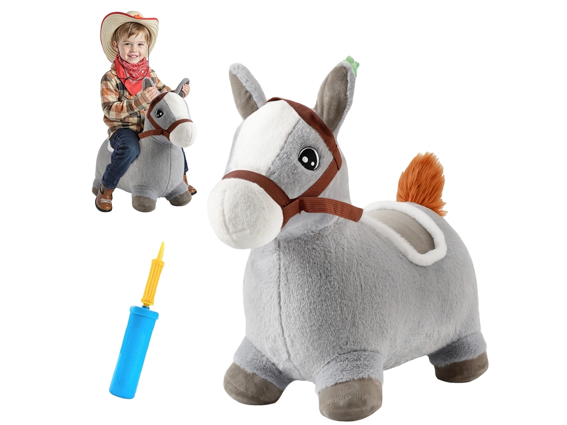 Juguete inflable de felpa, rebote seguro y estable, color gris OEM