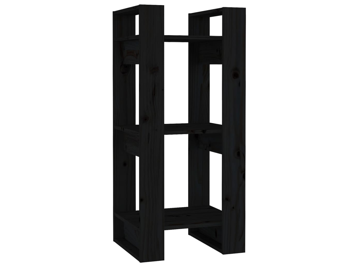 Estantería/separador 41x35x91 cm Pino Negro Macizo MAISON EXCLUSIVE