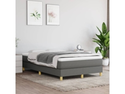 Cama Box Spring Con Colchón Tela Gris Oscuro 120x200 Cm