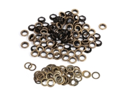 100 Juegos De Ojales Redondos, Latón, Bronce, Negro, Dorado, 10 Mm, Para Trabajos En Cuero.
