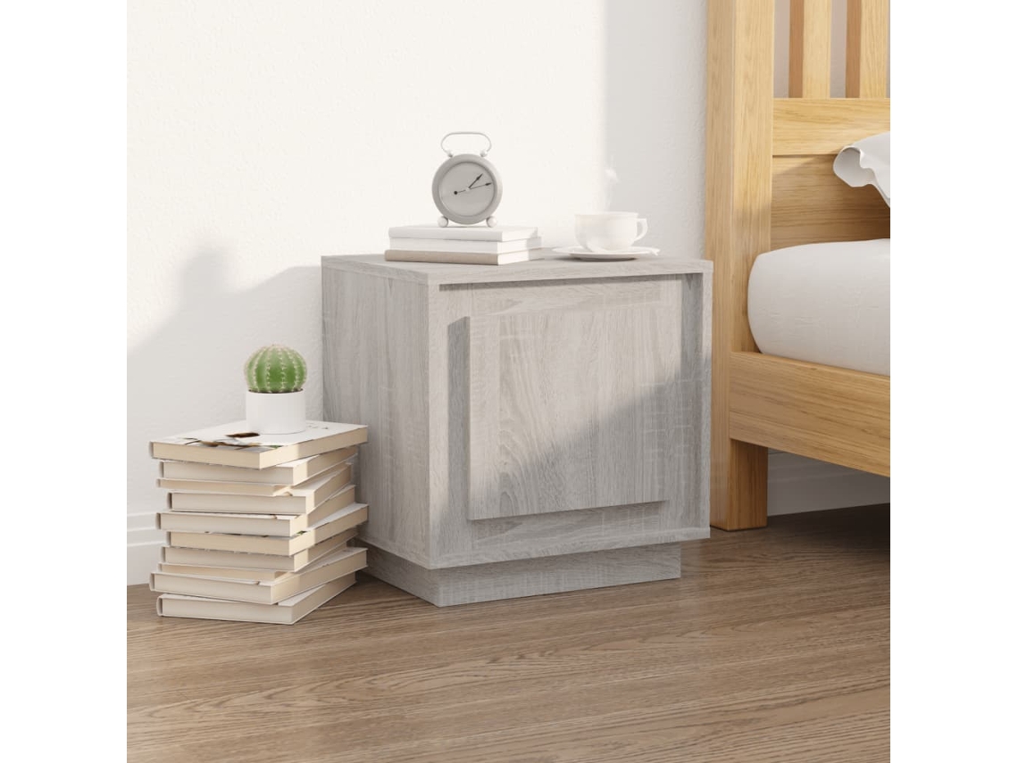 Mesita de Noche 44X35X45 Cm Derivados de Madera Gris Sonoma