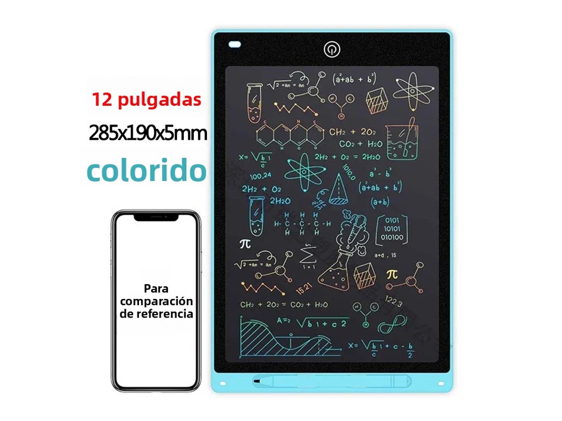 Tableta de escritura LCD (azul de 12 pulgadas), tablero de dibujo, juguete educativo Montessori para dibujar