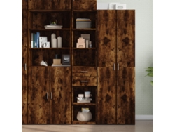 Aparador De Madera De Ingeniería Roble Ahumado 40x42,5x185 Cm