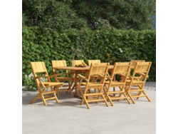 Sillas de jardín plegables (8 unidades, 55 x 61 x 90 cm), teca maciza, DKD Home Decor