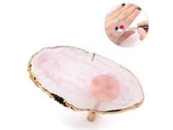 Paleta Para Decoración De Uñas Con Anillo Acrílico Para Mezclar Esmaltes Y Pigmentos, Diseño Grande Y Ajustable.