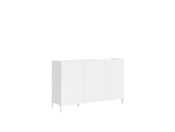 Aparador 3 Puertas 130x40x84 cm Solaria Blanco Brillo
