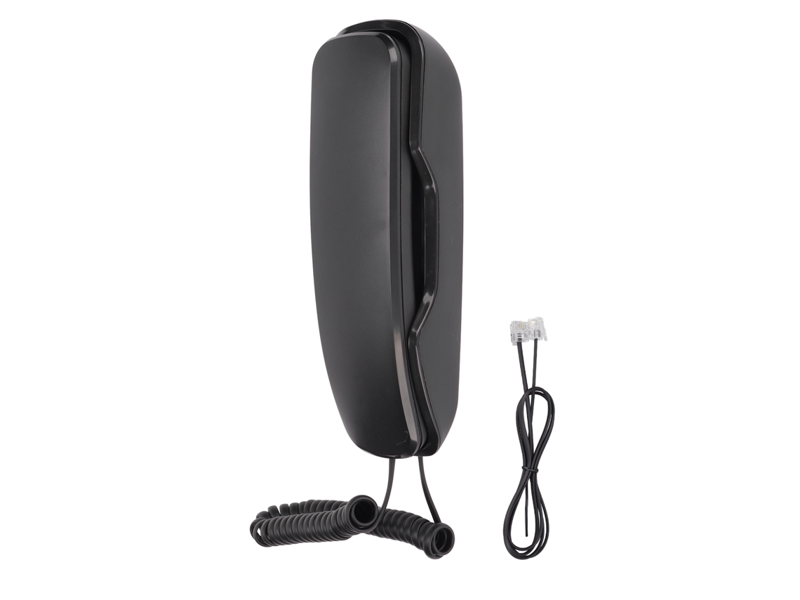 Teléfono De Pared Con Cable, Función De Rellamada Y Silencio Para El Hogar, La Oficina Y El Hotel - Negro