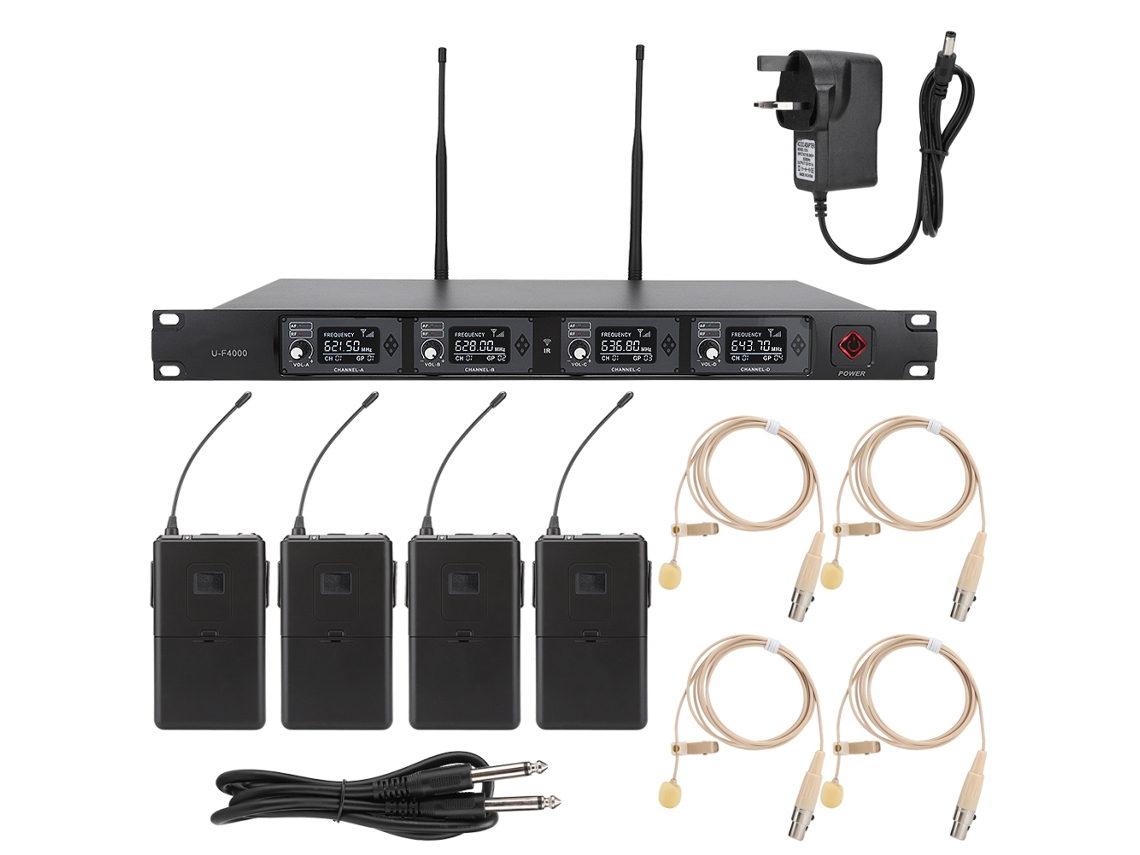 Micrófono Lavalier Inalámbrico Frecuencia Fija 621.5643.7mhz 1 a 4 Canales