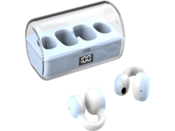Auriculares Con Clip, Pantalla Digital Led, Bluetooth, Compatibles Con Smartphones, Música, Azul/blanco.