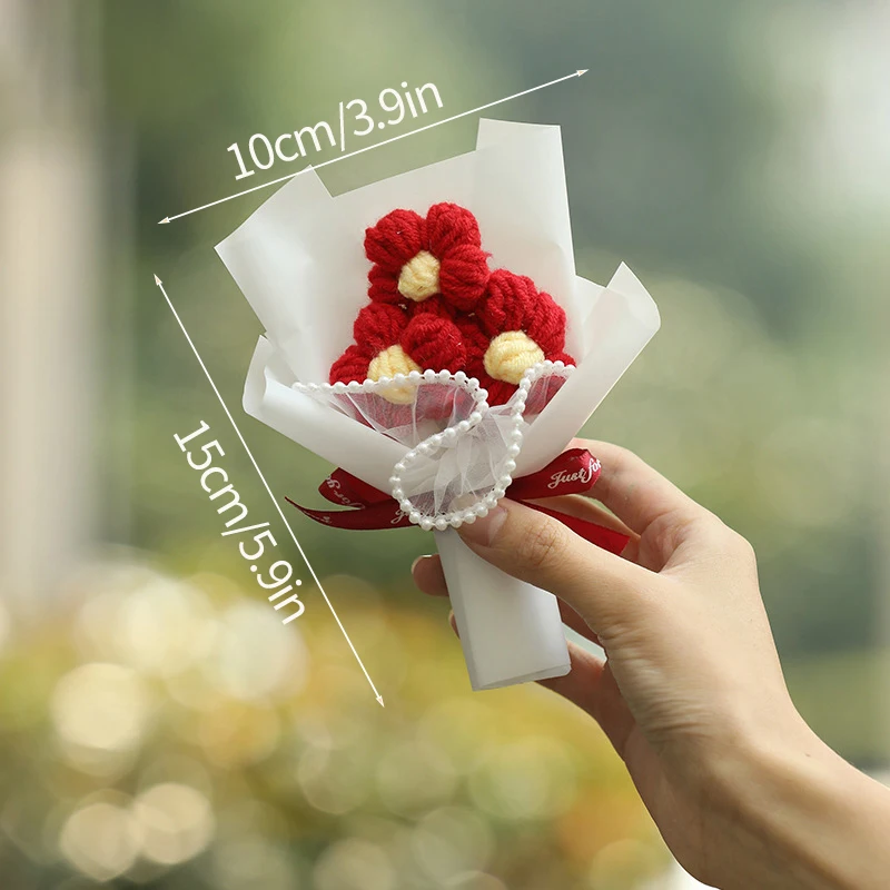 Ramos Miniatura De Profiteroles Tejidos A Crochet, Ramos Hechos A Mano, Arreglos Florales Tejidos.