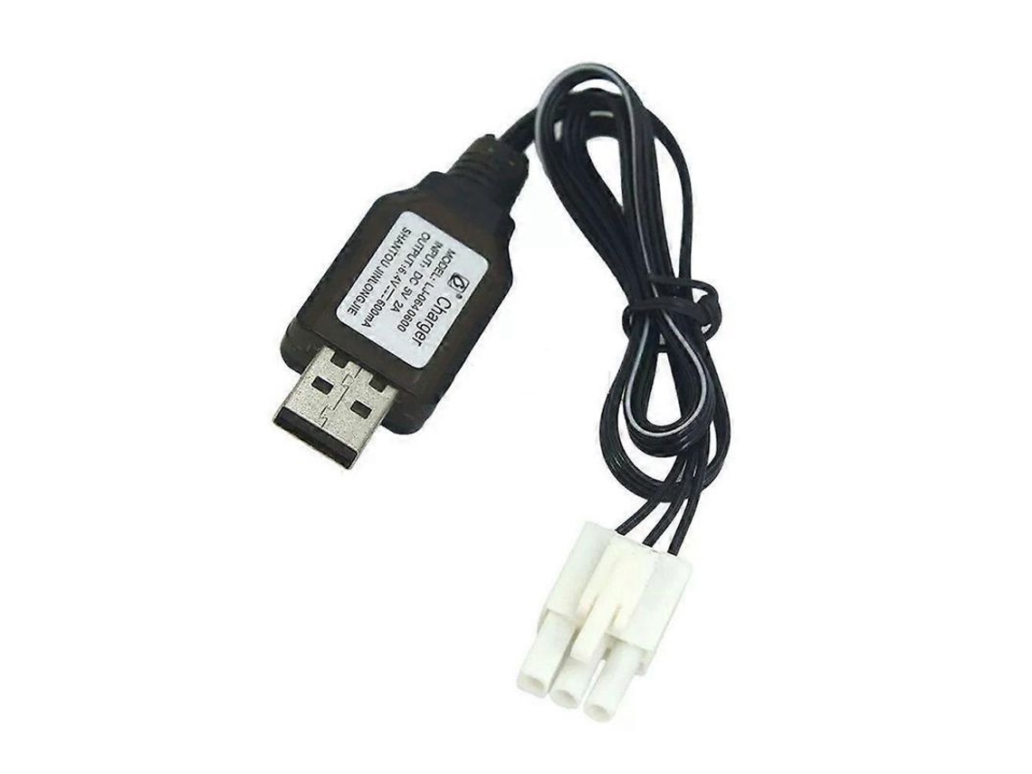 Batería Lifepo4 De 6,4 V 2s 650 Mah El4.5-3p Hembra Para Camiones, Coches Y Barcos Rc Con Cable De Carga Usb.