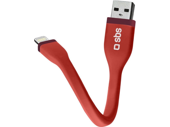 Cable SBS Mini (USB - Lightning - 0.12 m - Rojo) — USB, Lightning | 0,12 m