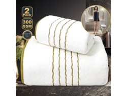 Conjunto De 2 Peças Toalhas De Banho Em Lã Coral Altamente Absorventes,branco,35x75cm/86x170 Gertiz