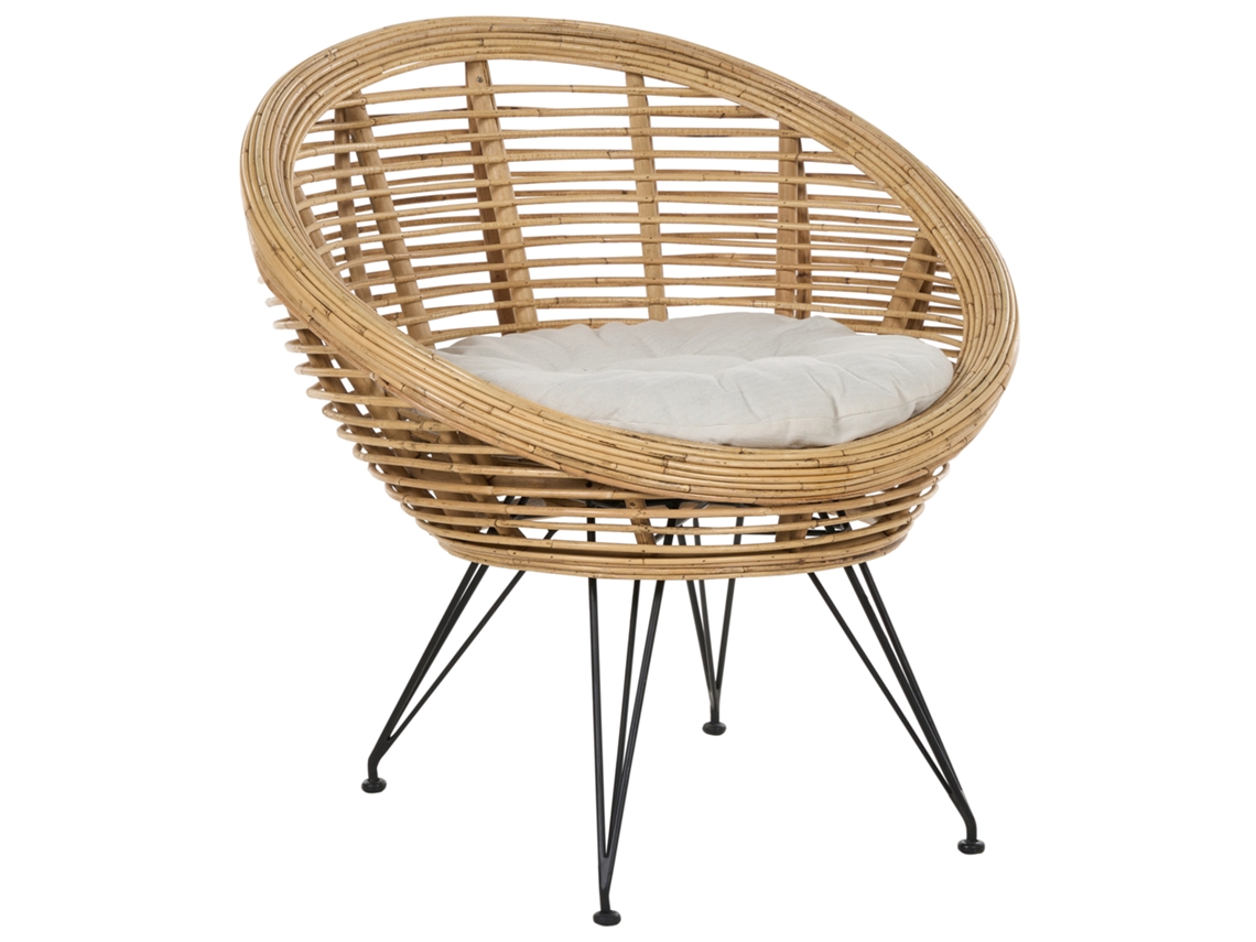 Silla de jardín BELIANI Maratea de Ratán Natural 85x85x85