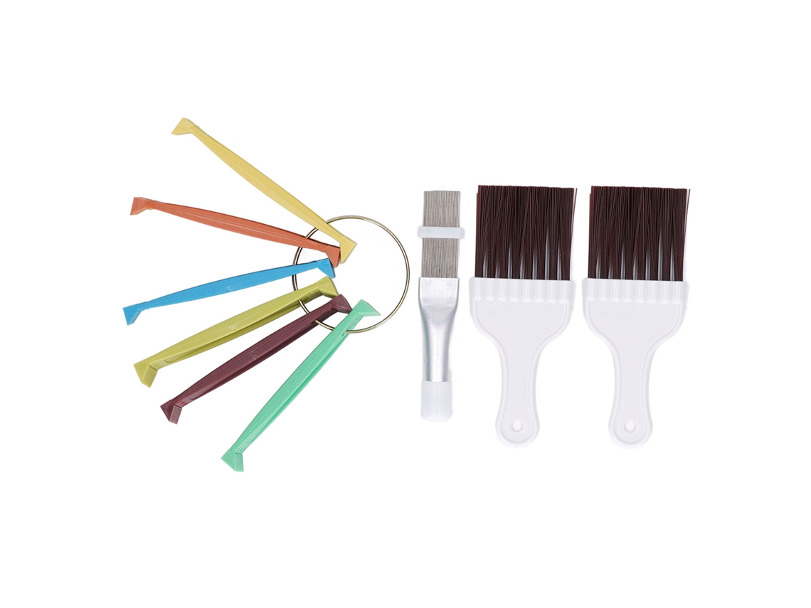 Kit De Limpieza Y Alineación De Aletas De Radiador Y Aire Acondicionado: Peine, Cepillos Y Herramienta De Alineación.