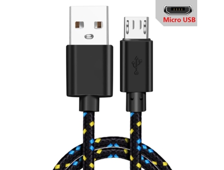 Cargador Micro Usb Compatible Android Teléfono Trenzado Nailon Línea Carga Nylon Negro