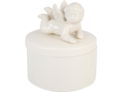 Elegante Delicada Organizadora Joyas Cerámica Blanca Forma Ángel Proteger Anillos Collares Decoración Refinada