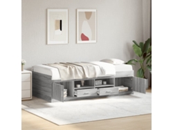Cama Individual | Sofá Cama Con Cajones Sin Colchón Gris Sonoma 90x200 Cm