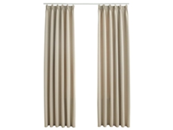 Maison Exclusive - Cortinas Opacas Con Ganchos 2 Unidades Beige 140x175 Cm