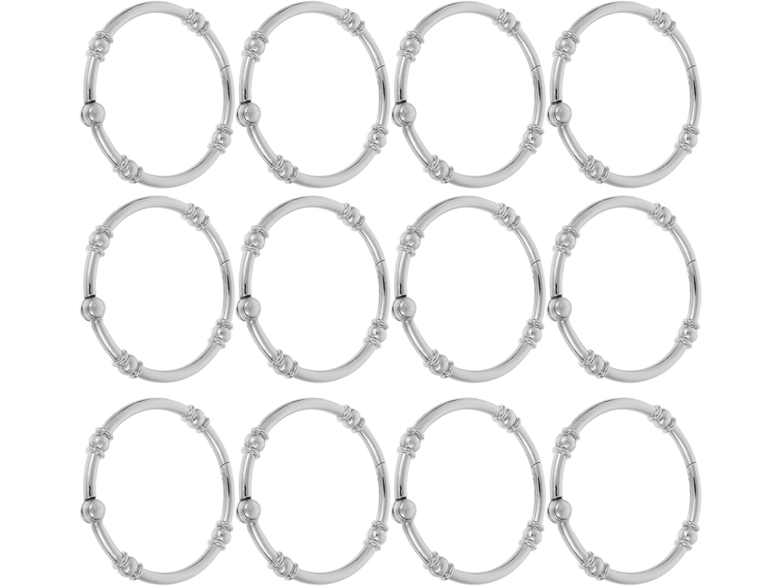 Ganchos Para Cortina De Chuveiro, Anéis Para Cortina Para Manter As Cortinas No Lugar, 12 Peças, Liga De Zinco, Cor