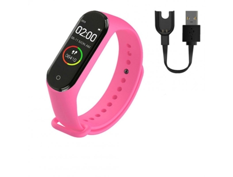 Smartwatch Digital Smart M4 Inicio Ritmo cardíaco Contador de calorías Podómetro para correr Rastreador de ejercicios Rosa